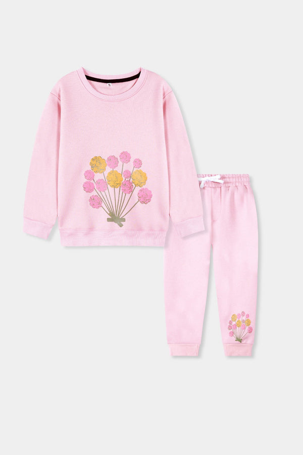 Premium Quality" Sweat Suit" Flower Printed" Track Suit For Kids.